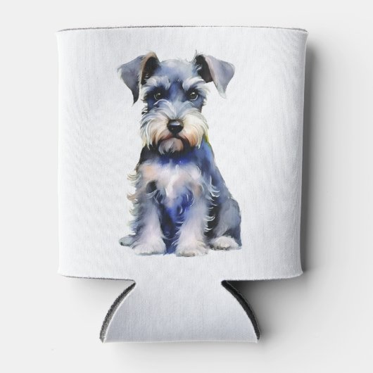 Waterverf Miniature Schnauzer Blikjeskoeler (Voorkant)