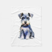 Waterverf Miniature Schnauzer Fleece Deken (Voorkant)