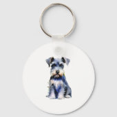 Waterverf Miniature Schnauzer Sleutelhanger (Voorkant)