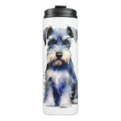 Waterverf Miniature Schnauzer Thermosbeker (Voorkant)