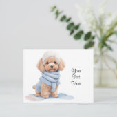 Waterverf Miniatuur Abrikozen Poedel Puppy Dog Briefkaart (Staand voorkant)