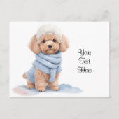 Waterverf Miniatuur Abrikozen Poedel Puppy Dog Briefkaart (Voorkant)