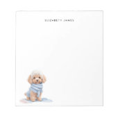 Waterverf Miniatuur Abrikozen Poedel Puppy Dog Notitieblok (Voorkant)