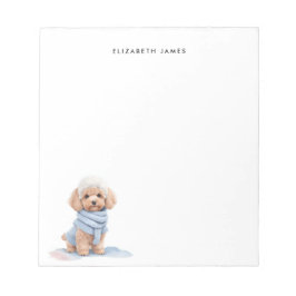 Waterverf Miniatuur Abrikozen Poedel Puppy Dog Notitieblok