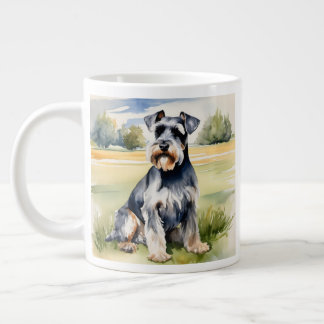 Waterverf Miniatuur Schnauzer – Dog Art Print Grote Koffiekop