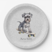 Waterverf Miniatuur Schnauzer Papier Bord (Voorkant)