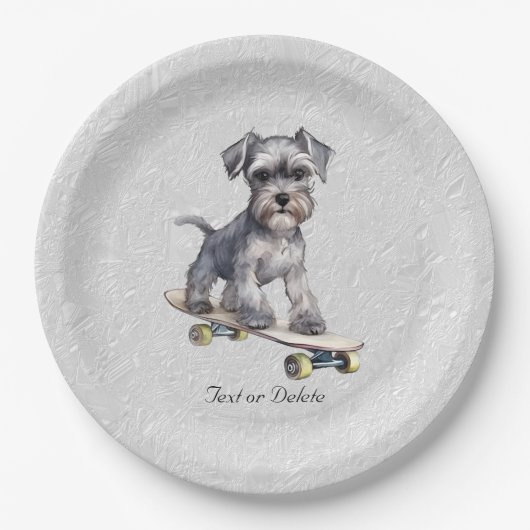 Waterverf Miniatuur Schnauzer Papier Bord (Voorkant)