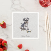 Waterverf miniatuur Schnauzer servetten (Insitu)