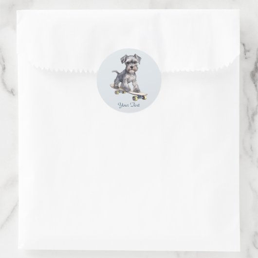 Waterverf Miniatuur Schnauzer Sticker (Tas)