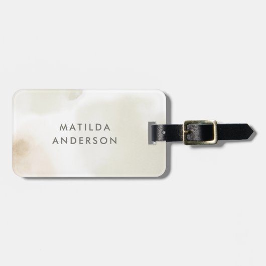 Waterverf minimale abstracte elegant eenvoudig bagagelabel (Voorkant horizontaal)