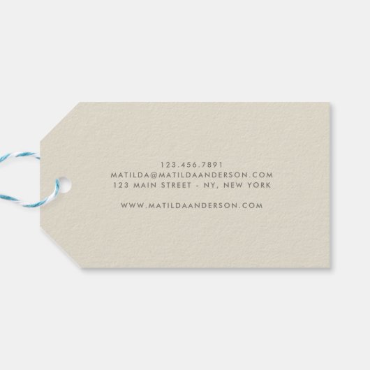 Waterverf minimale abstracte elegant eenvoudig cadeaulabel (Achterkant Horizontaal)