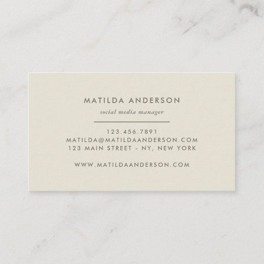 Waterverf minimale abstracte elegant eenvoudig visitekaartje (Achterkant)