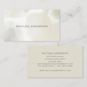 Waterverf minimale abstracte elegant eenvoudig visitekaartje (Voorkant / Achterkant)