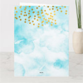 Waterverf Minimale Gold Confetti Wedding Welkom Kaart (Achterkant)
