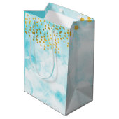 Waterverf Minimale Gold Confetti Wedding Welkom Medium Cadeauzakje (Achterkant Gekanteld)