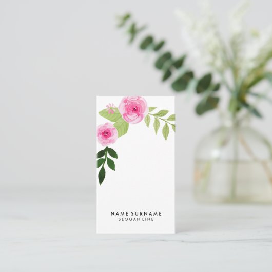 Waterverf - minimale moderne pasta - verticaal visitekaartje (Staand voorkant)