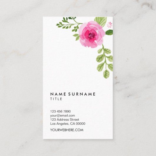 Waterverf - minimale moderne pasta - verticaal visitekaartje (Achterkant)