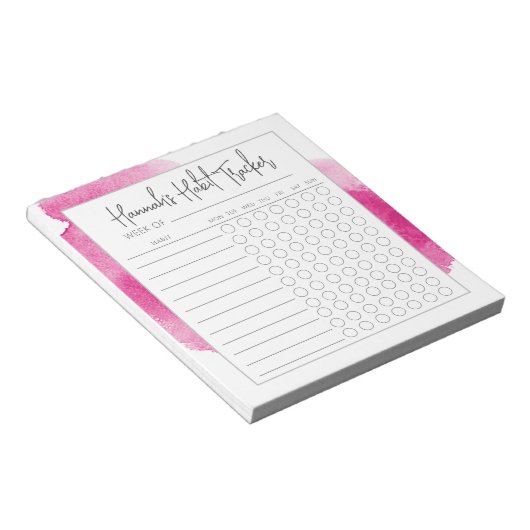 Waterverf Minimale Script Habit Tracker-toetsenblo Notitieblok (Schuin)