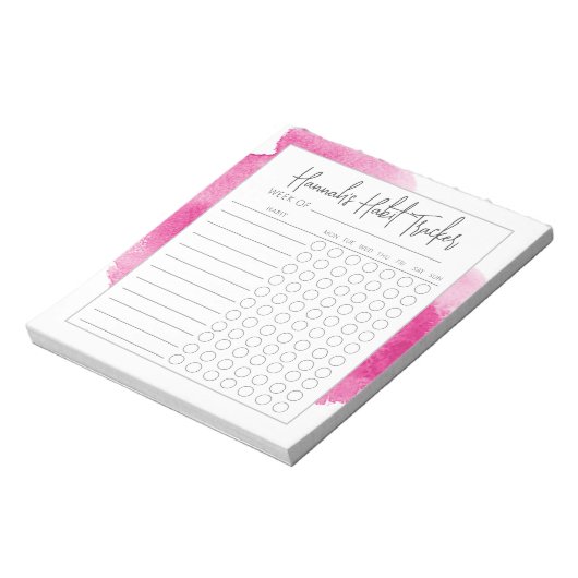 Waterverf Minimale Script Habit Tracker-toetsenblo Notitieblok (Linkerzijde)