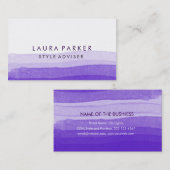Waterverf minimale subtiele Paarse schotel Visitekaartje (Voorkant / Achterkant)