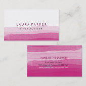 Waterverf minimale subtiele roze roze zetter visitekaartje (Voorkant / Achterkant)