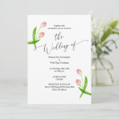 Waterverf minimale uitnodiging tot tulpweddenschap (Staand voorkant)