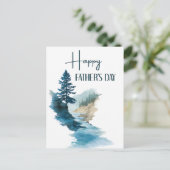 Waterverf Minimalist Happy Vaderdag Feestdagenkaart (Staand voorkant)