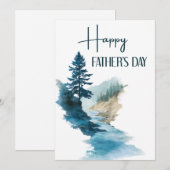 Waterverf Minimalist Happy Vaderdag Feestdagenkaart (Voorkant / Achterkant)