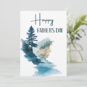 Waterverf Minimalist Happy Vaderdag Feestdagenkaart (Staand voorkant)