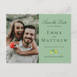 Waterverf MInimalist Lemon Foto Aankondigingskaart