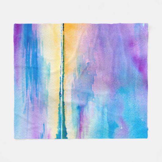 Waterverf - minimalistisch abstract landschap : ze fleece deken (Voorkant (Horizontaal))