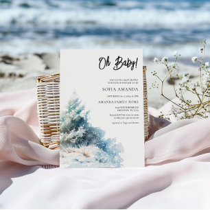 Waterverf minimalistisch Baby shower Kaart