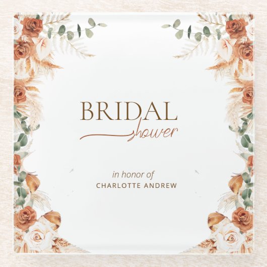 Waterverf minimalistisch boho chic Vrijgezellenfee Glazen Onderzetter (Voorkant)