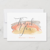 Waterverf minimalistisch huwelijk Bedankkaart (Voorkant)