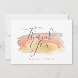  Waterverf minimalistisch huwelijk Bedankkaart