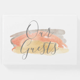  Waterverf minimalistisch huwelijk Gastenboek