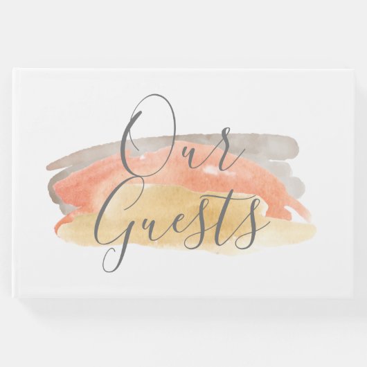  Waterverf minimalistisch huwelijk Gastenboek (Voorkant)