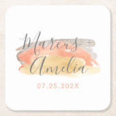  Waterverf minimalistisch huwelijk Kartonnen Onderzetters (Voorkant)