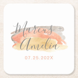  Waterverf minimalistisch huwelijk Kartonnen Onderzetters