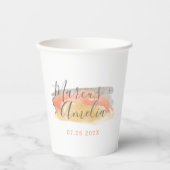 Waterverf minimalistisch huwelijk Papieren Bekers (Voorkant)