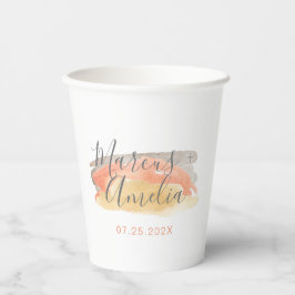 Waterverf minimalistisch huwelijk Papieren Bekers