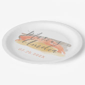 Waterverf minimalistisch huwelijk Papieren Bordje (Gekanteld)