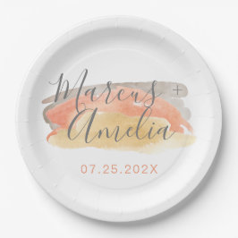  Waterverf minimalistisch huwelijk Papieren Bordje