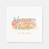 Waterverf minimalistisch huwelijk Servet (Voorkant)