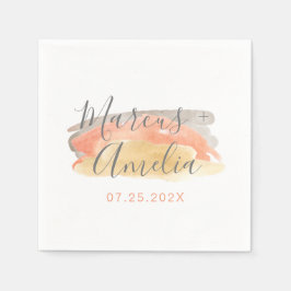  Waterverf minimalistisch huwelijk Servet