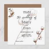 Waterverf - minimalistisch katoenhuwelijk kaart (Voorkant / Achterkant)