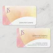 Waterverf minimalistisch monogram eenvoudige legan visitekaartje (Voorkant / Achterkant)