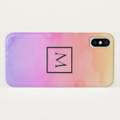 Waterverf minimalistisch rechthoekMonogram rechtho Case-Mate iPhone Case (Achterkant (horizontaal))