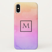 Waterverf minimalistisch rechthoekMonogram rechtho Case-Mate iPhone Case (Achterkant)