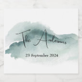 Waterverf minimalistisch waslabel sparkling wijnetiket (Enkel label)